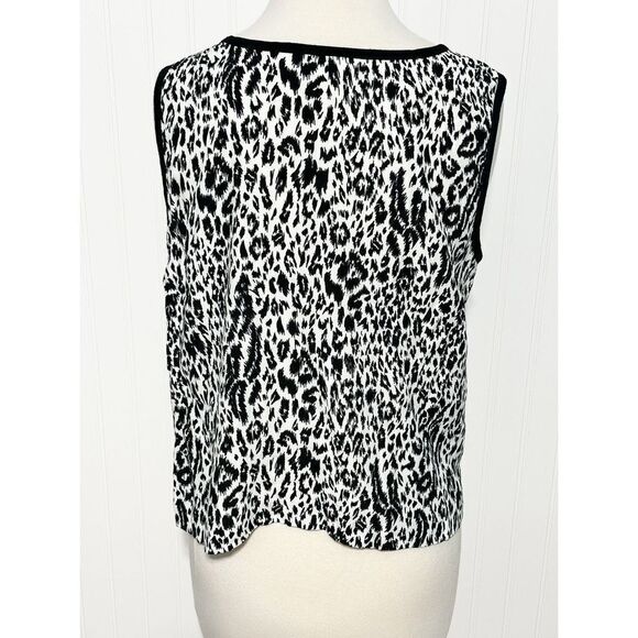 Nancy Bolen Women's Animal Print Sleeveless‎ Tank Top Petite Large Black & White - Picture 4 of 9